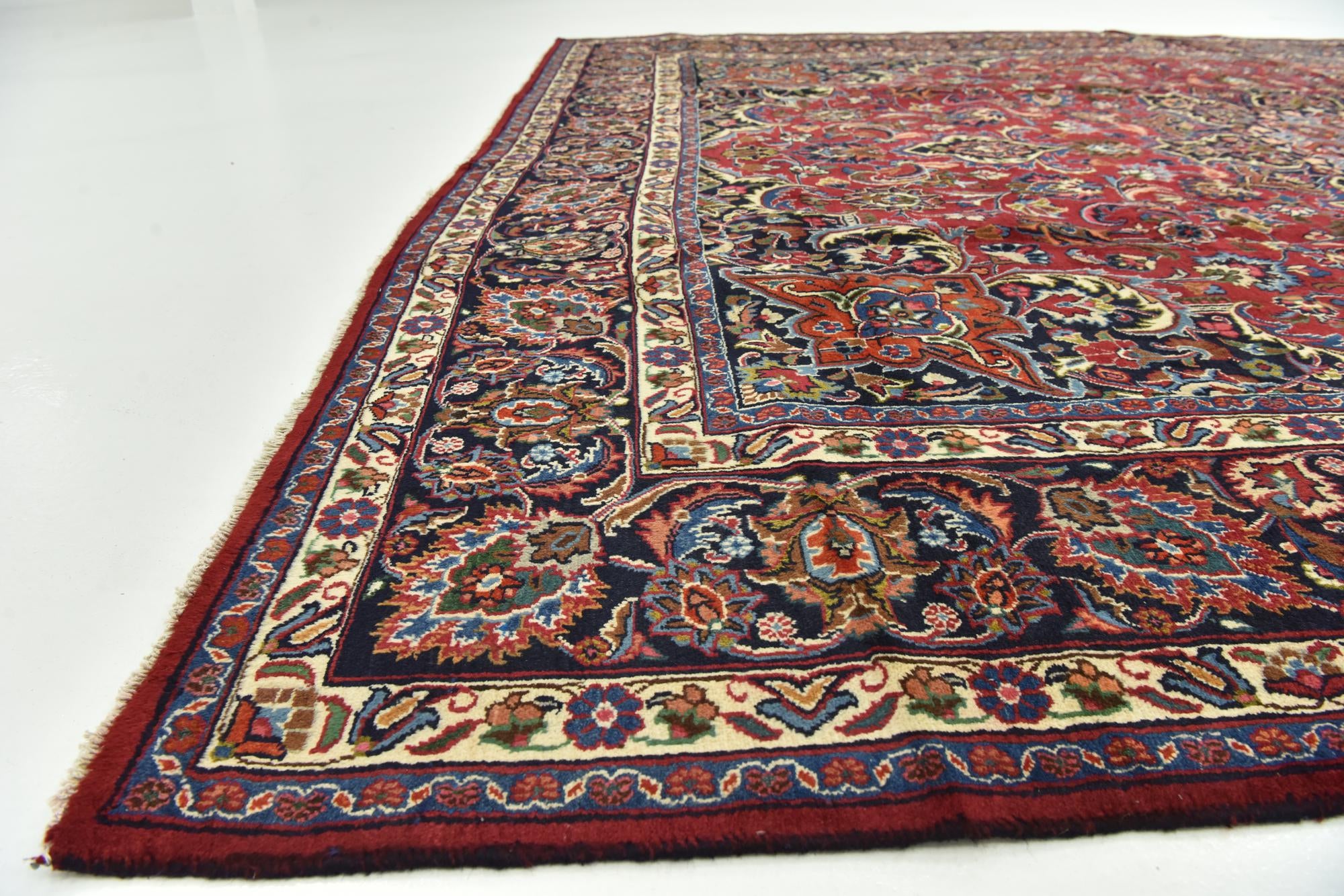 9' 8 x 12' 5 Hand Knotted Mashad Persian Wool Rug