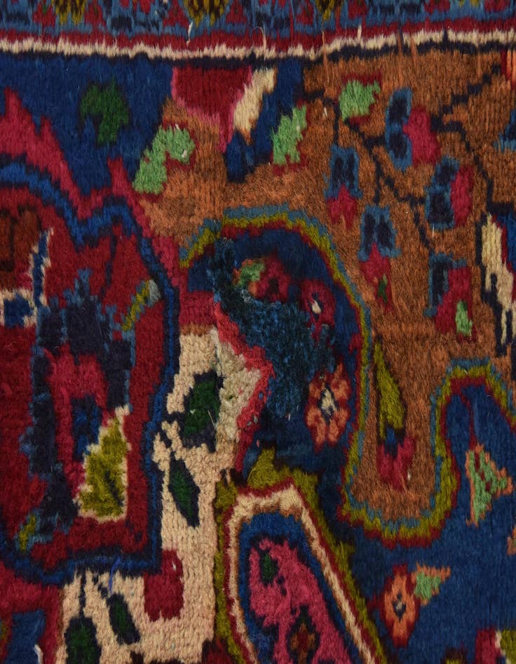 Detail image of 9' 9 x 13'  Hand Knotted Mashad Persian Wool Rug