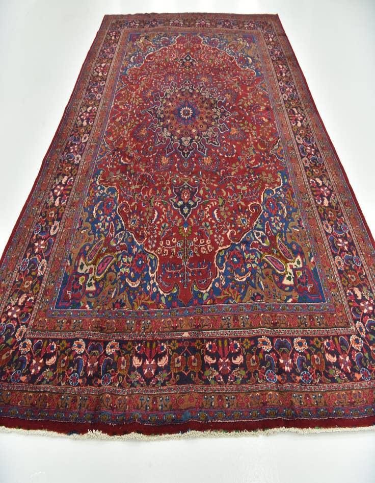 Detail image of 9' 9 x 13'  Hand Knotted Mashad Persian Wool Rug