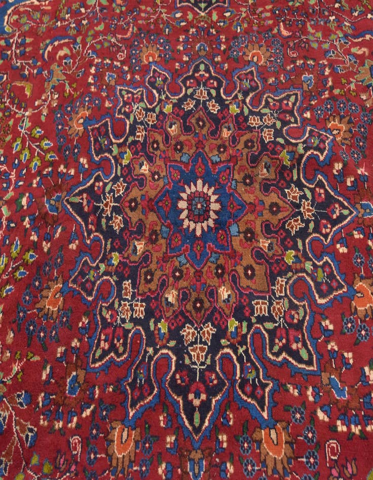 Detail image of 9' 9 x 13'  Hand Knotted Mashad Persian Wool Rug