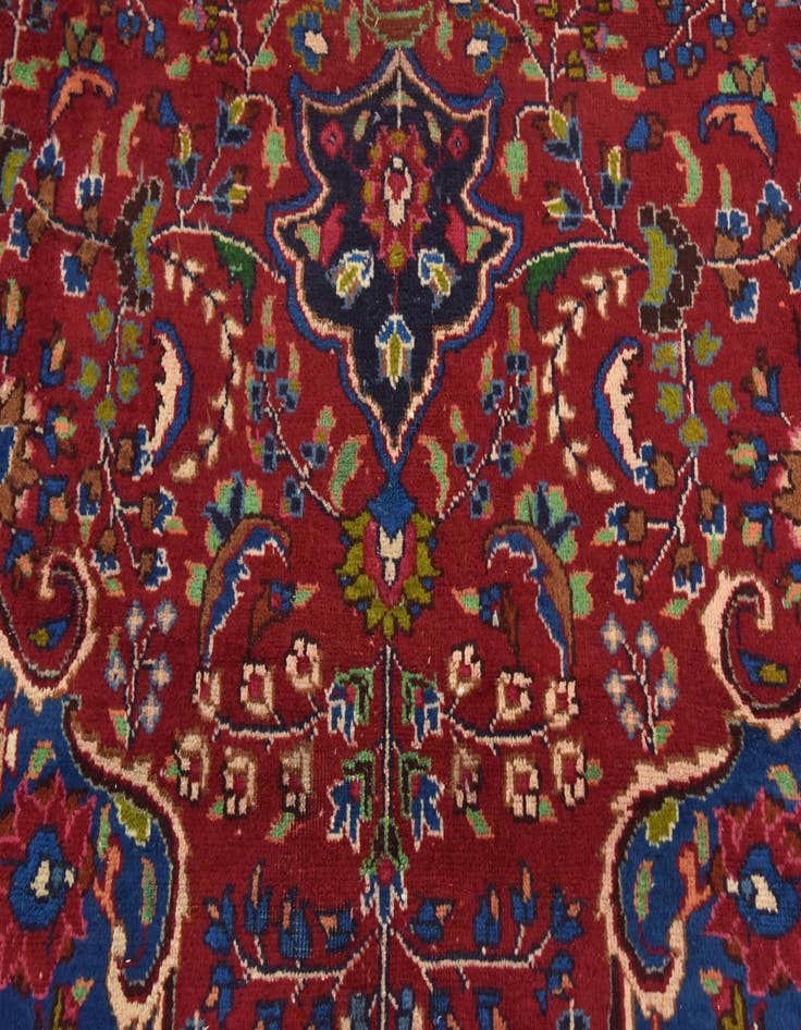 Detail image of 9' 9 x 13'  Hand Knotted Mashad Persian Wool Rug