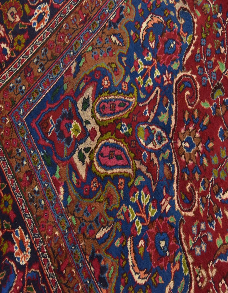 Detail image of 9' 9 x 13'  Hand Knotted Mashad Persian Wool Rug