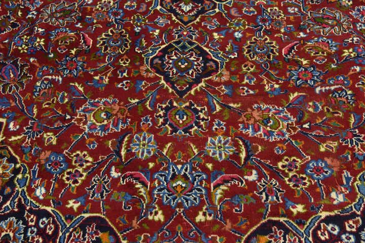 9' 7 x 12' 9 Hand Knotted Mashad Persian Wool Rug