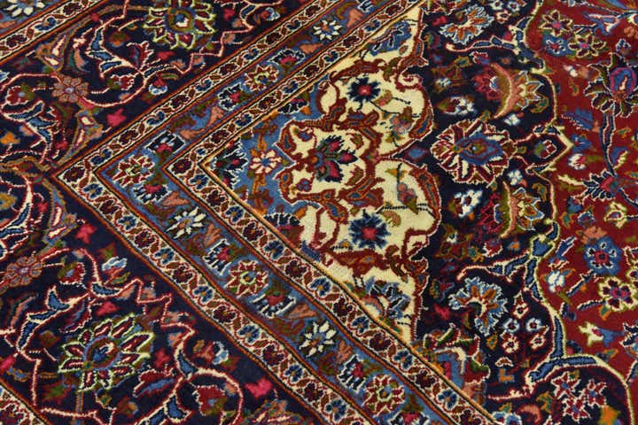 9' 7 x 12' 9 Hand Knotted Mashad Persian Wool Rug