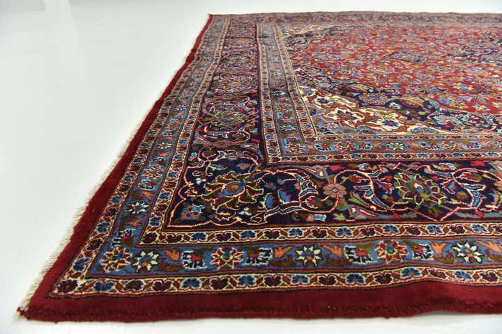 9' 7 x 12' 9 Hand Knotted Mashad Persian Wool Rug