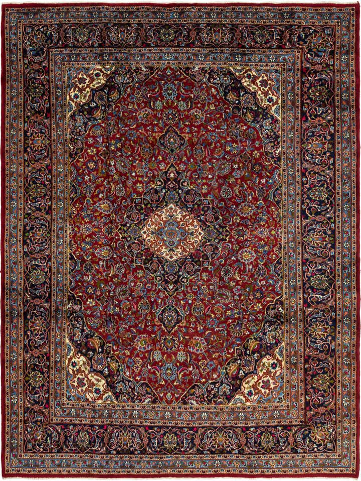 9' 7 x 12' 9 Hand Knotted Mashad Persian Wool Rug