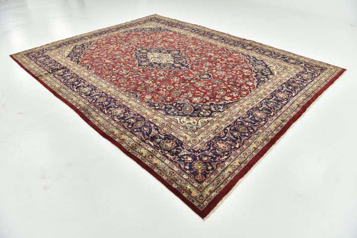 9' 8 x 12' 8 Hand Knotted Mashad Persian Wool Rug