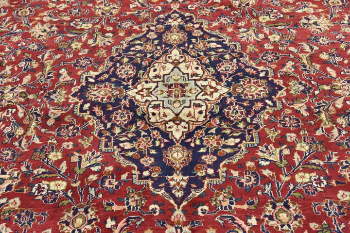 9' 8 x 12' 8 Hand Knotted Mashad Persian Wool Rug