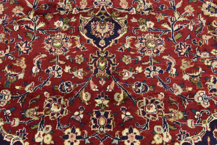 Detail image of 9' 8 x 12' 8 Hand Knotted Mashad Persian Wool Rug