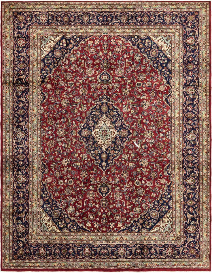 Detail image of 9' 8 x 12' 8 Hand Knotted Mashad Persian Wool Rug