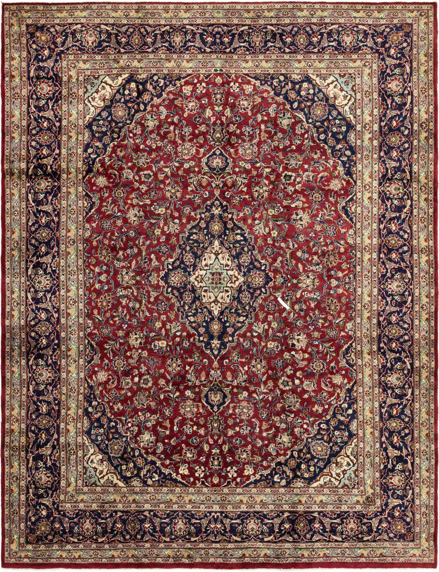 9' 8 x 12' 8 Hand Knotted Mashad Persian Wool Rug