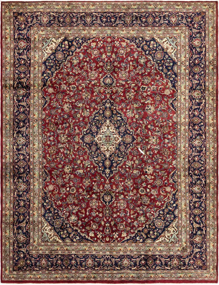 9' 8 x 12' 8 Hand Knotted Mashad Persian Wool Rug