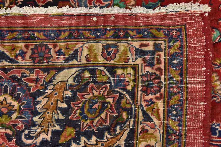 9' 7 x 12' 7 Hand Knotted Mashad Persian Wool Rug