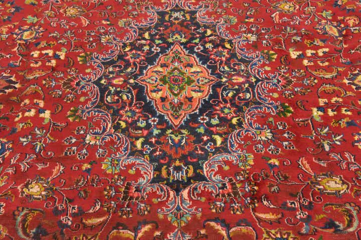 9' 7 x 12' 7 Hand Knotted Mashad Persian Wool Rug