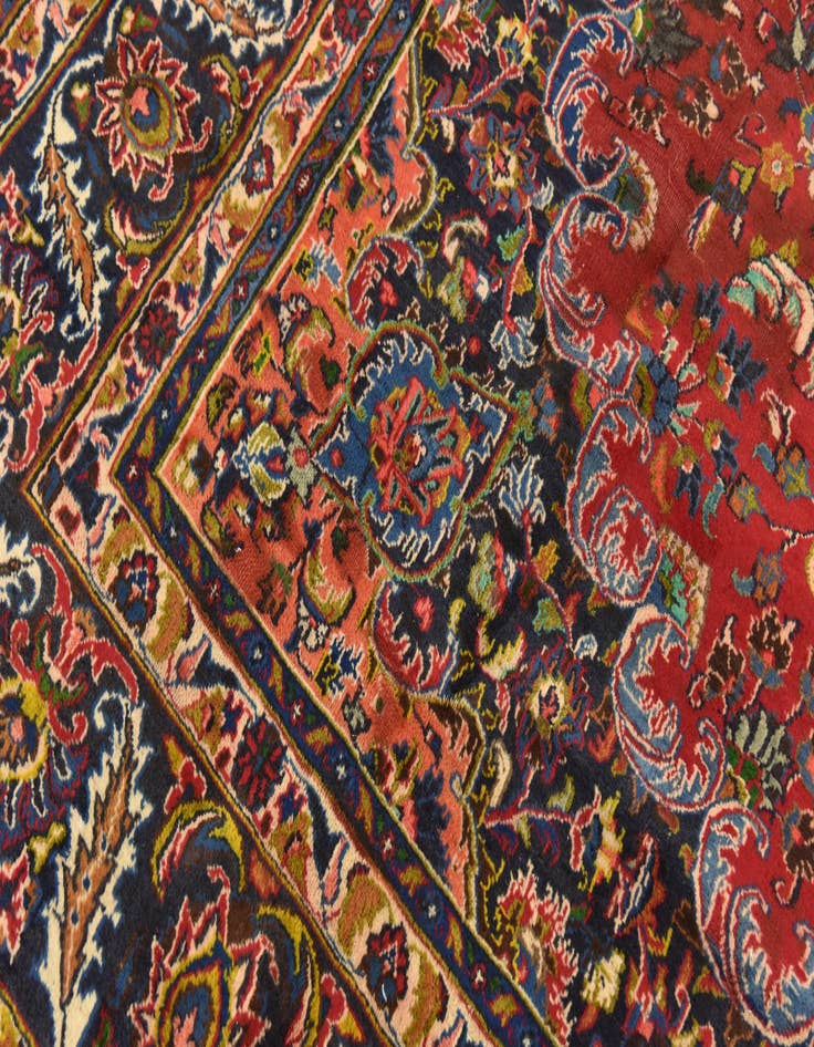 Detail image of 9' 7 x 12' 7  Hand Knotted Mashad Persian Wool Rug