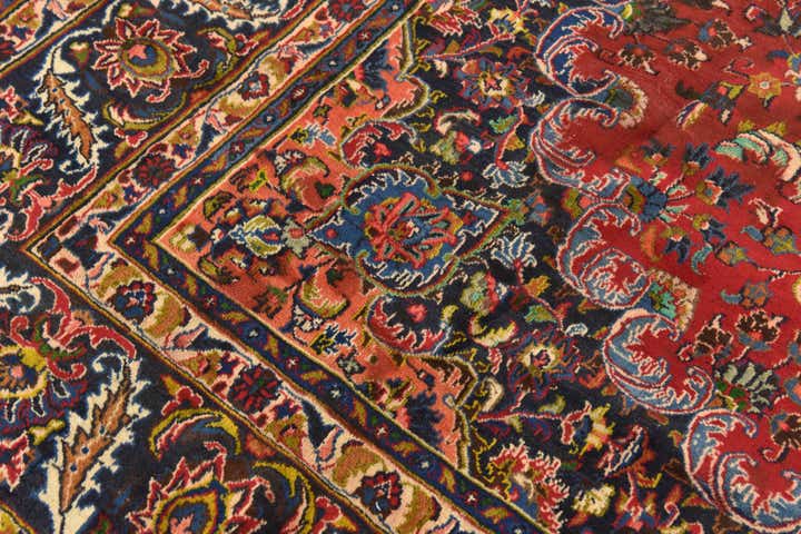 9' 7 x 12' 7 Hand Knotted Mashad Persian Wool Rug