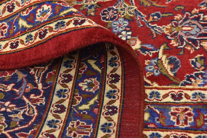 9' 7 x 12' 5 Hand Knotted Mashad Persian Wool Rug