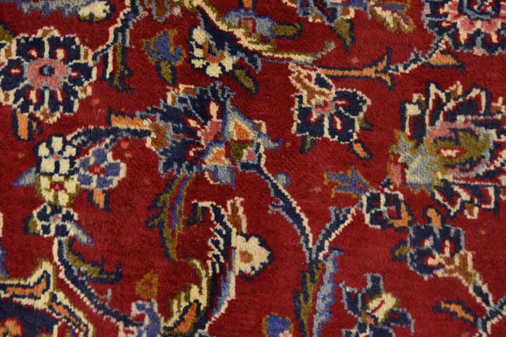 9' 7 x 12' 5 Hand Knotted Mashad Persian Wool Rug
