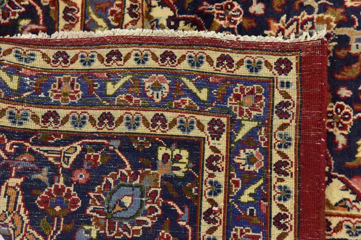 9' 7 x 12' 5 Hand Knotted Mashad Persian Wool Rug