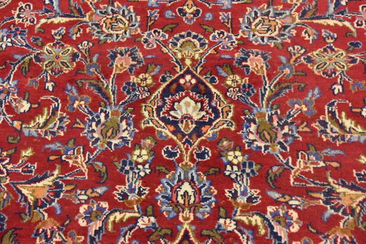 9' 7 x 12' 5 Hand Knotted Mashad Persian Wool Rug