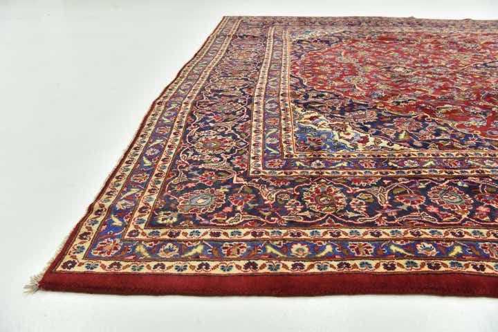 9' 7 x 12' 5 Hand Knotted Mashad Persian Wool Rug