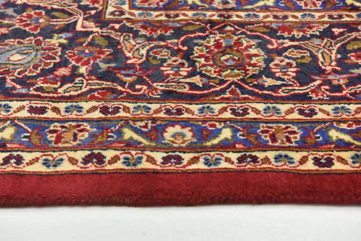 9' 7 x 12' 5 Hand Knotted Mashad Persian Wool Rug