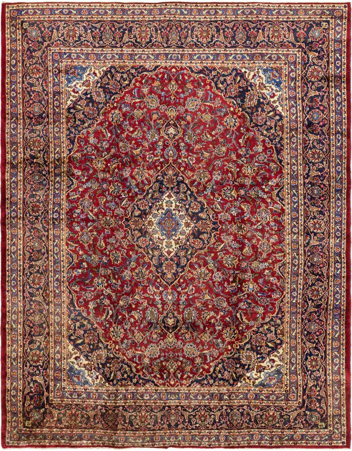 9' 7 x 12' 5 Hand Knotted Mashad Persian Wool Rug