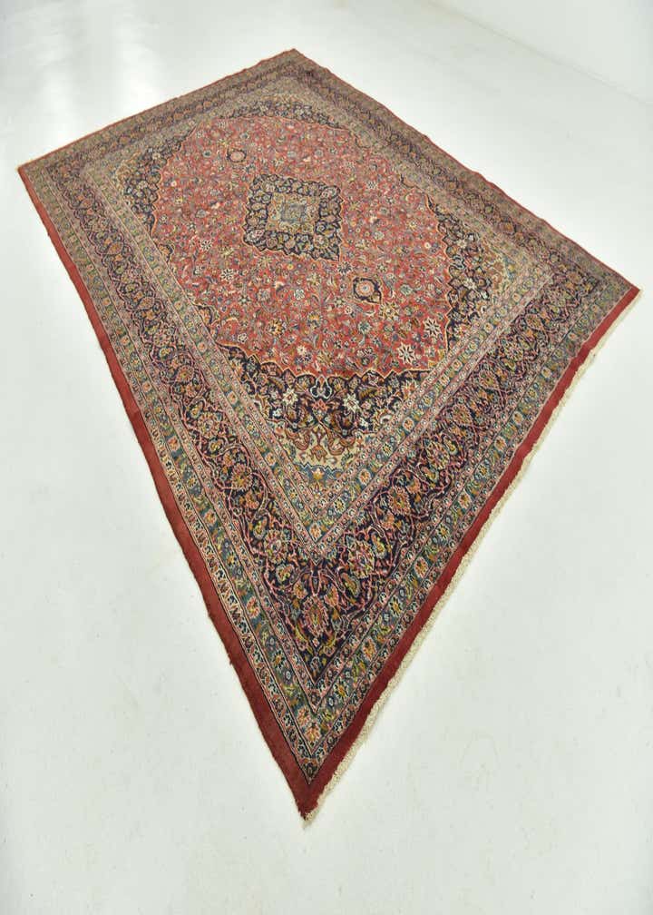 9' 8 x 12' 10 Hand Knotted Mashad Persian Wool Rug