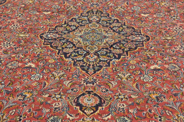 Detail image of 9' 8 x 12' 10 Hand Knotted Mashad Persian Wool Rug
