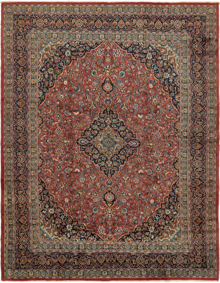 Detail image of 9' 8 x 12' 10 Hand Knotted Mashad Persian Wool Rug