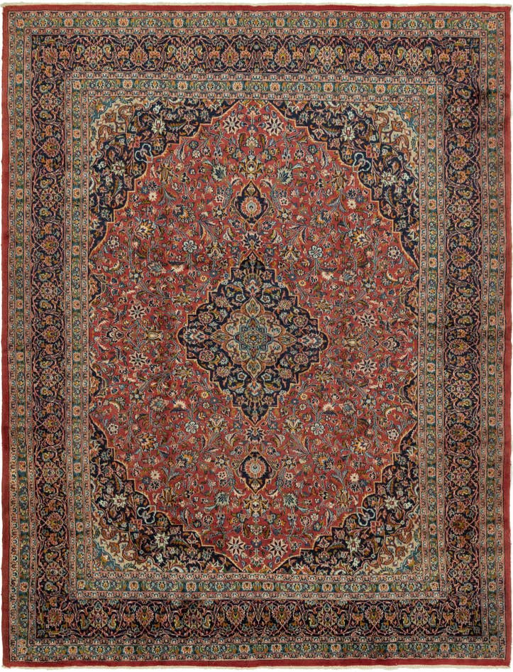 Detail image of 9' 8 x 12' 10 Hand Knotted Mashad Persian Wool Rug