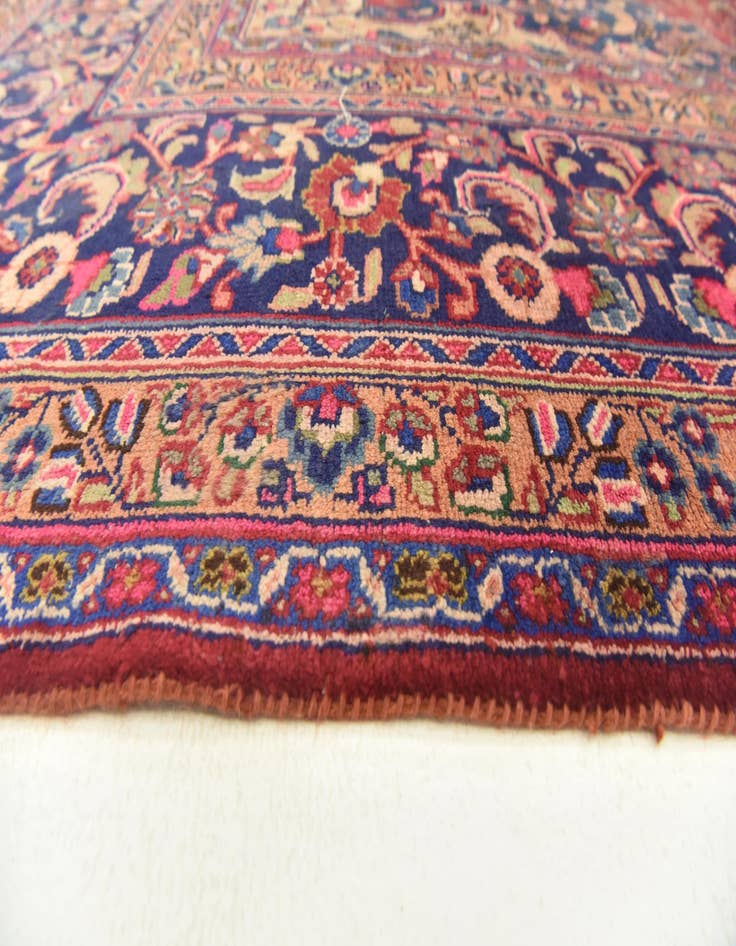 Detail image of 9' 7 x 12' 10  Hand Knotted Mashad Persian Wool Rug