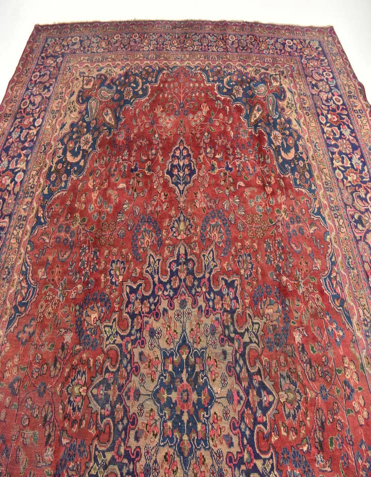 Detail image of 9' 7 x 12' 10  Hand Knotted Mashad Persian Wool Rug