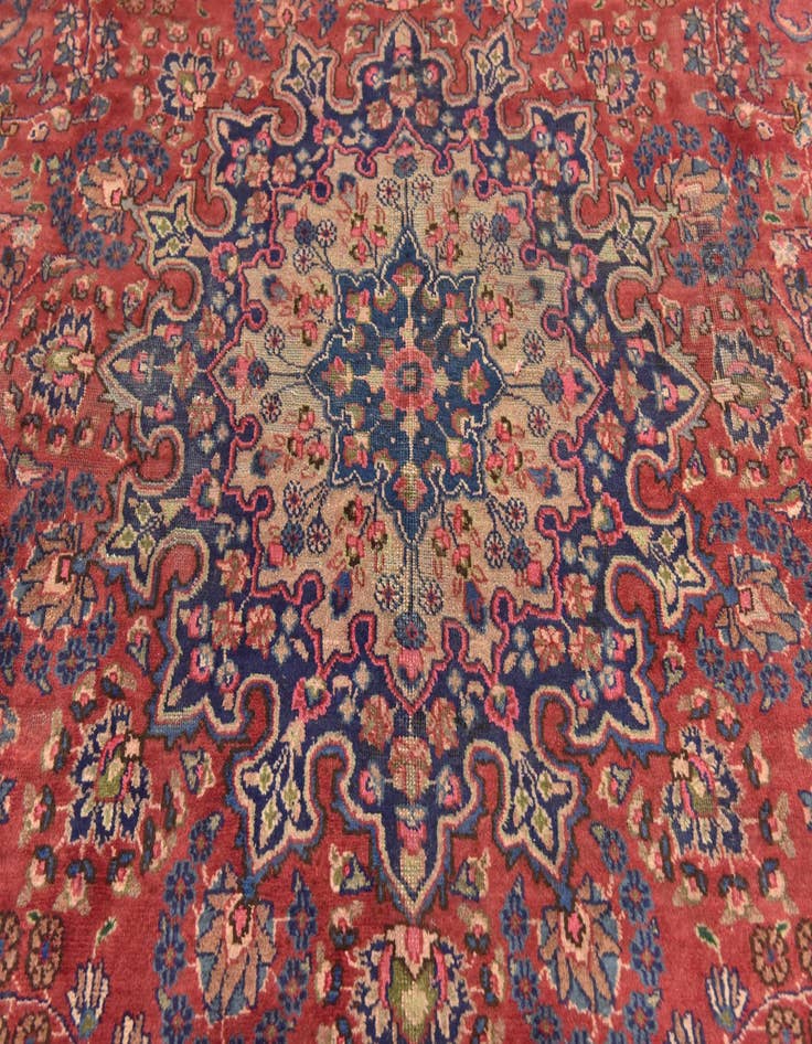 Detail image of 9' 7 x 12' 10  Hand Knotted Mashad Persian Wool Rug