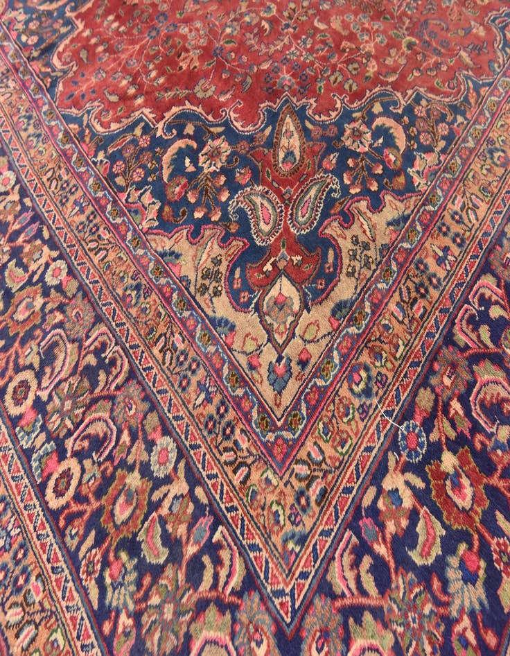 Detail image of 9' 7 x 12' 10  Hand Knotted Mashad Persian Wool Rug