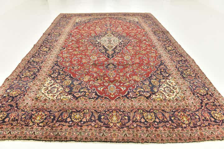 9' 4 x 14' 1 Hand Knotted Mashad Persian Wool Rug