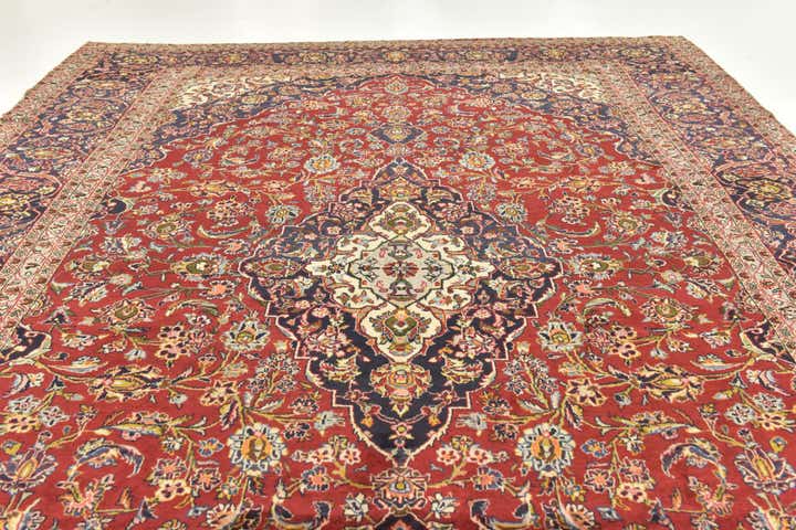 9' 4 x 14' 1 Hand Knotted Mashad Persian Wool Rug