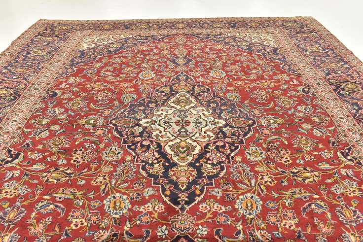 Detail image of 9' 4 x 14' 1 Hand Knotted Mashad Persian Wool Rug