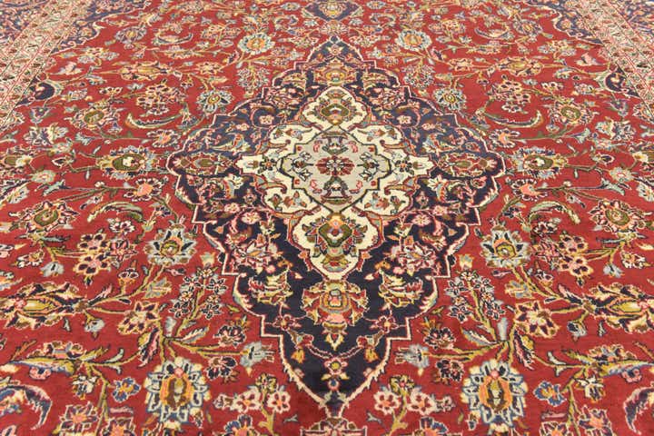 9' 4 x 14' 1 Hand Knotted Mashad Persian Wool Rug