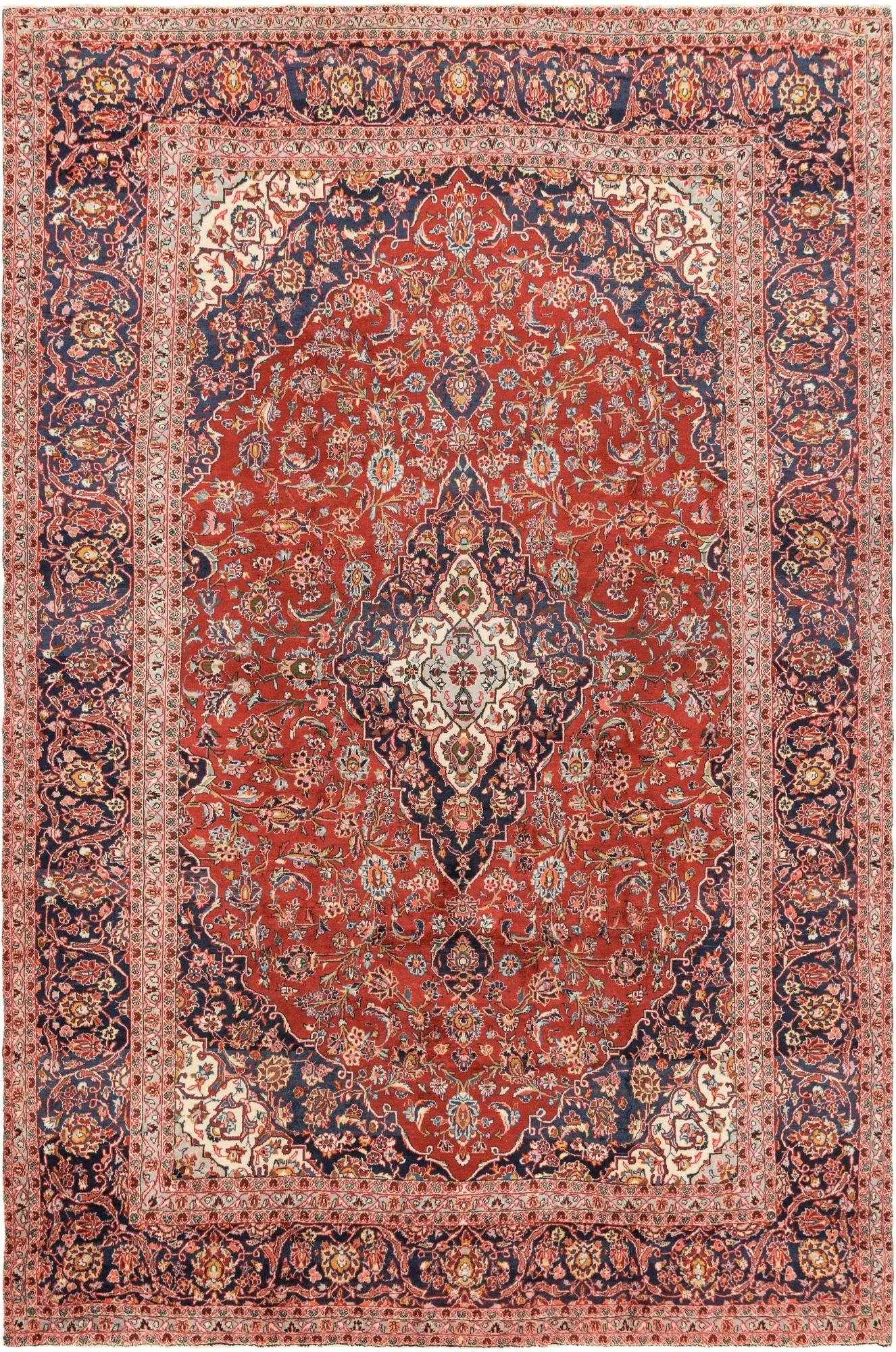 9' 4 x 14' 1 Hand Knotted Mashad Persian Wool Rug