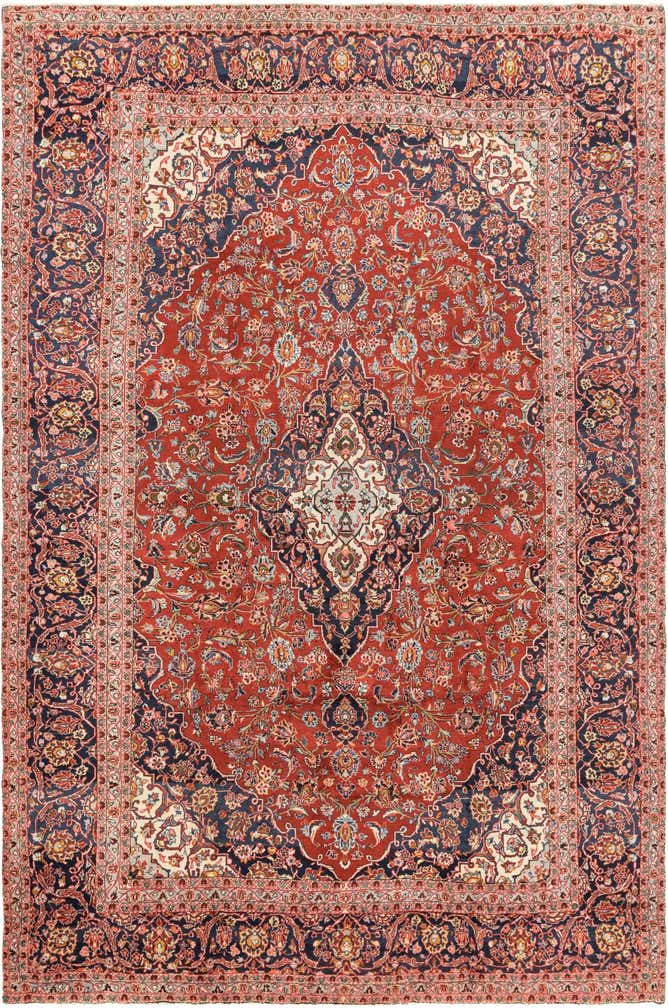 9' 4 x 14' 1 Hand Knotted Mashad Persian Wool Rug