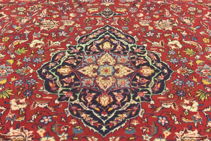 Detail image of 9' 10 x 13' 6 Hand Knotted Mashad Persian Wool Rug