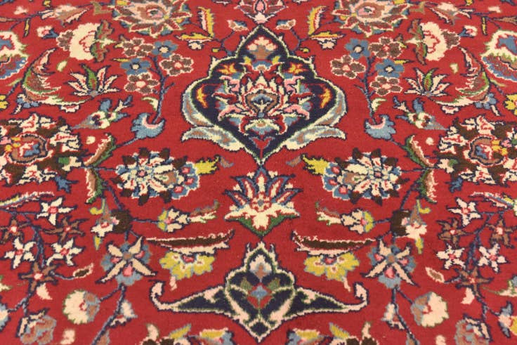 Detail image of 9' 10 x 13' 6 Hand Knotted Mashad Persian Wool Rug