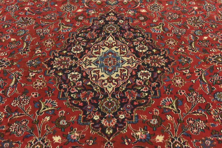 9' 9 x 12' 7 Hand Knotted Mashad Persian Wool Rug