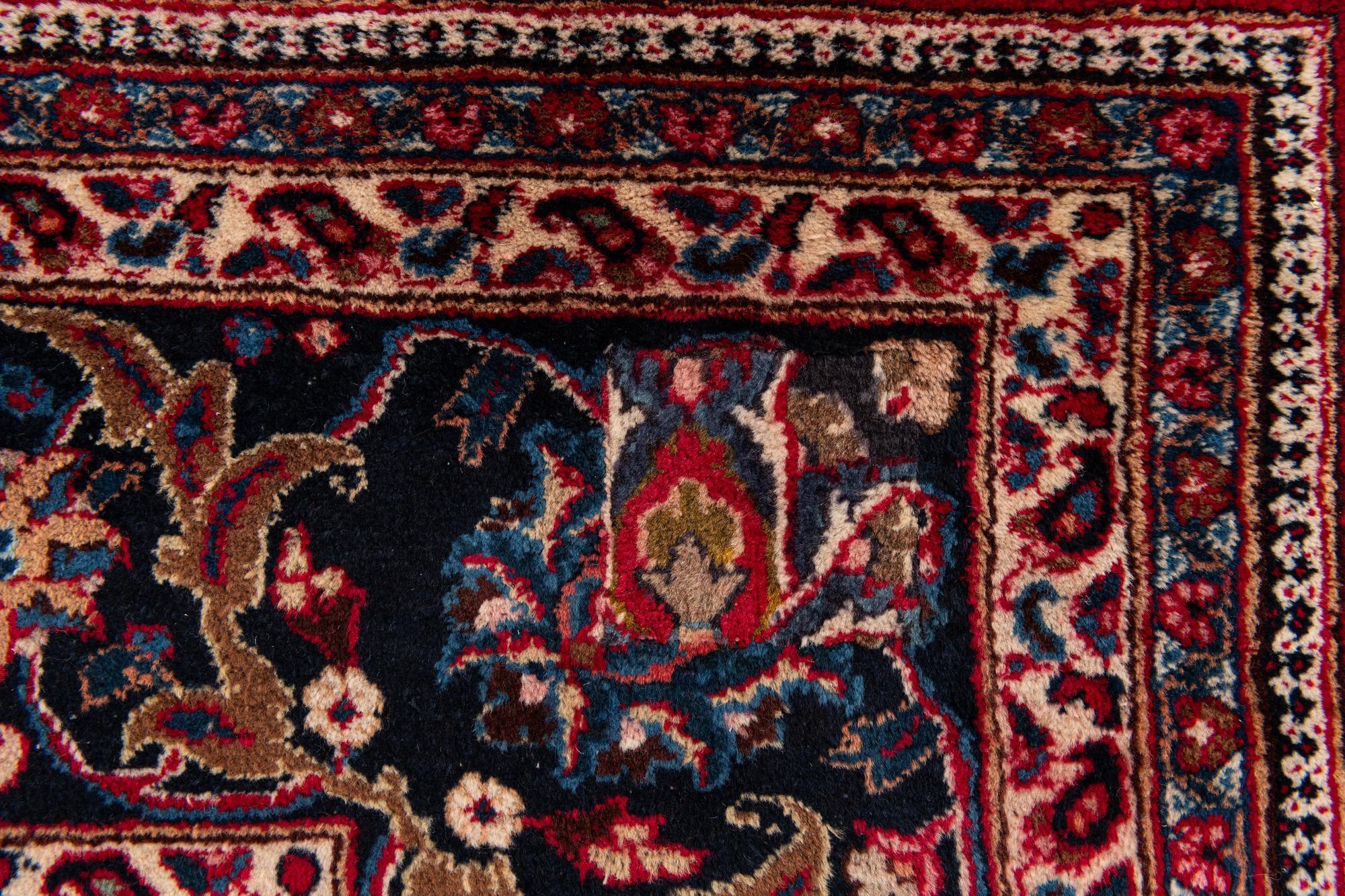 9' 8 x 12' 6 Hand Knotted Mashad Persian Wool Rug
