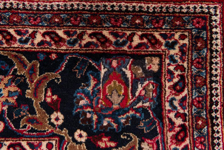 Detail image of 9' 8 x 12' 6 Hand Knotted Mashad Persian Wool Rug