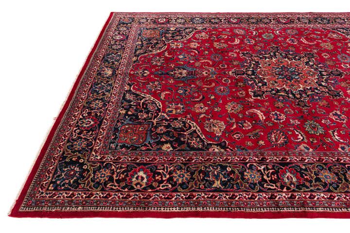 9' 8 x 12' 6 Hand Knotted Mashad Persian Wool Rug