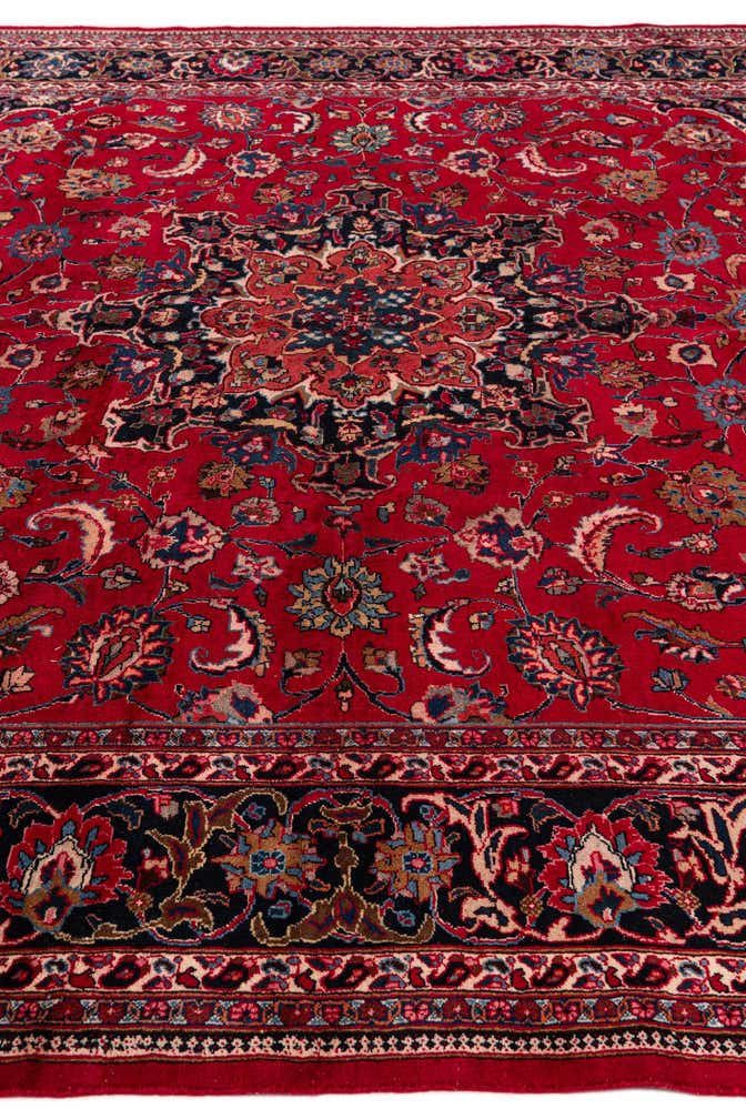 9' 8 x 12' 6 Hand Knotted Mashad Persian Wool Rug
