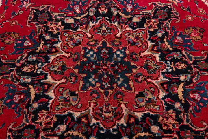 9' 8 x 12' 6 Hand Knotted Mashad Persian Wool Rug