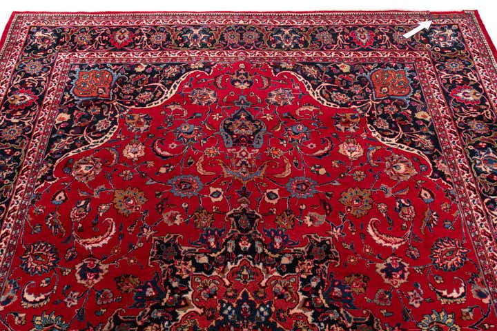 9' 8 x 12' 6 Hand Knotted Mashad Persian Wool Rug